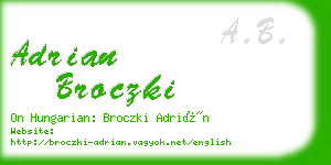 adrian broczki business card